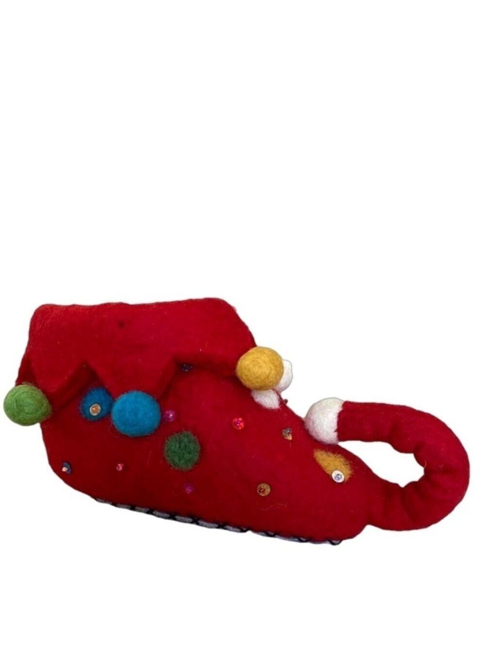 NWT Handcrafted Kids Slippers Christmas Elf New Zealand Wool OS